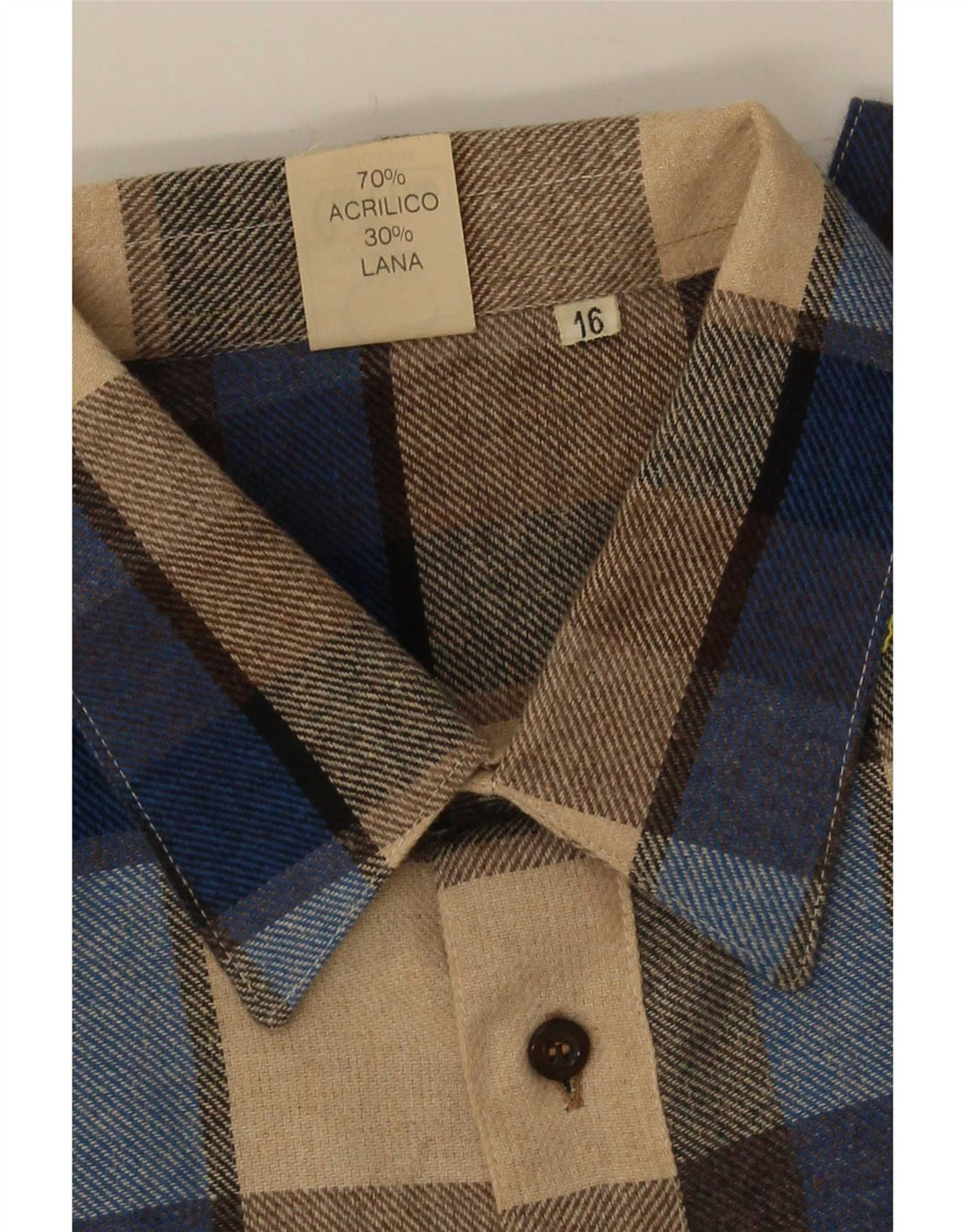 Cervino Mens Flannel Shirt Size 16 Large Multicoloured Check Acrylic