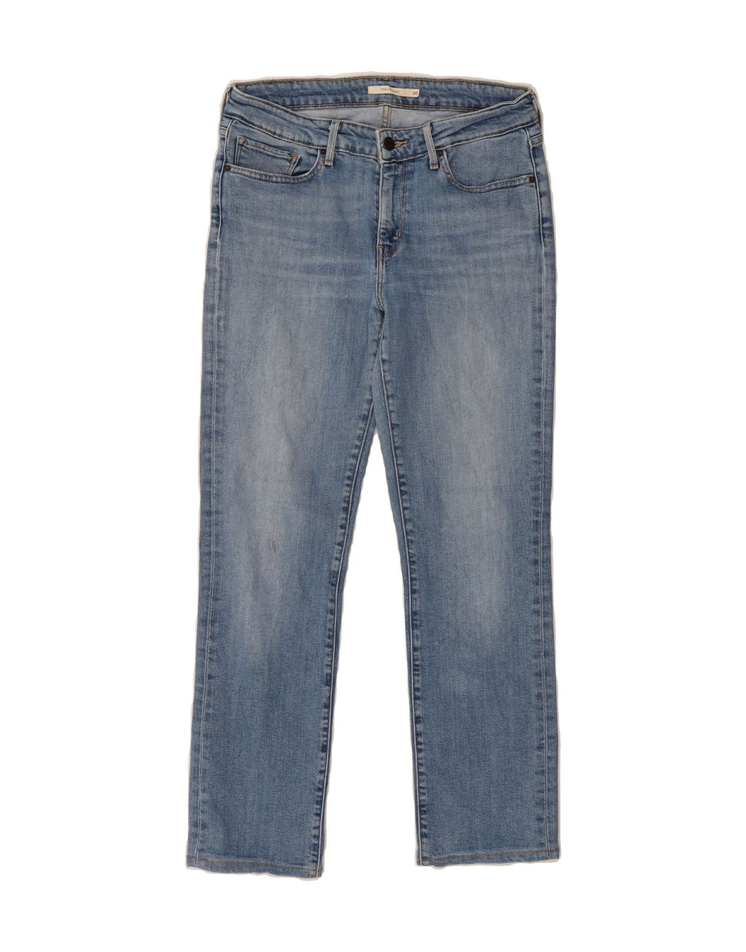 LEVI'S Womens 714 Straight Jeans W30 L28 Blue Cotton Vintage Levi's and Second-Hand Levi's from Messina Hembry 
