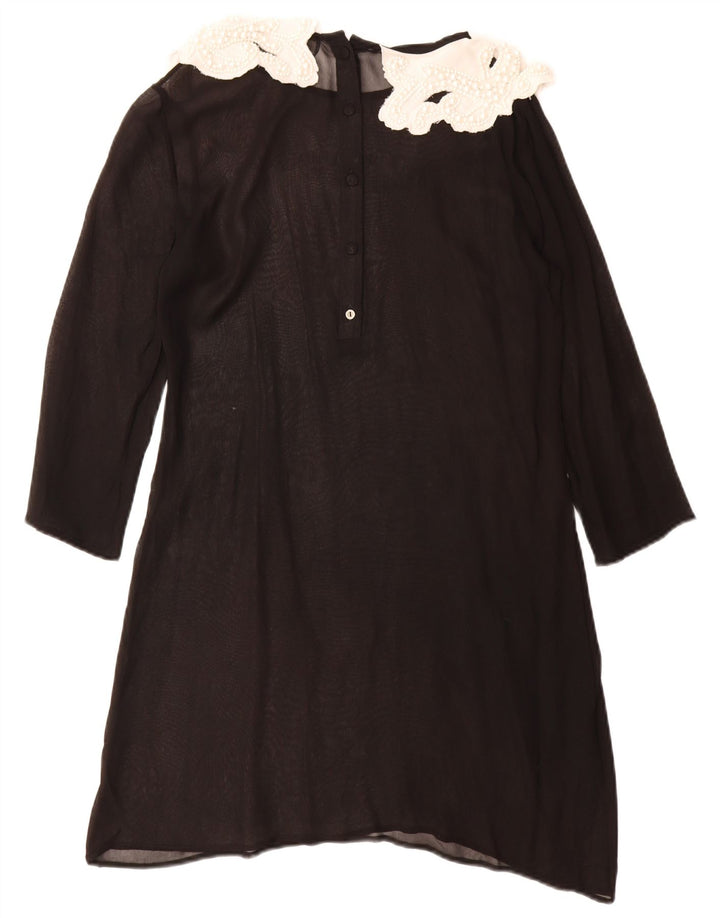 CRISTINA GAVIOLI Womens See Through A-Line Dress UK 10 Small Black