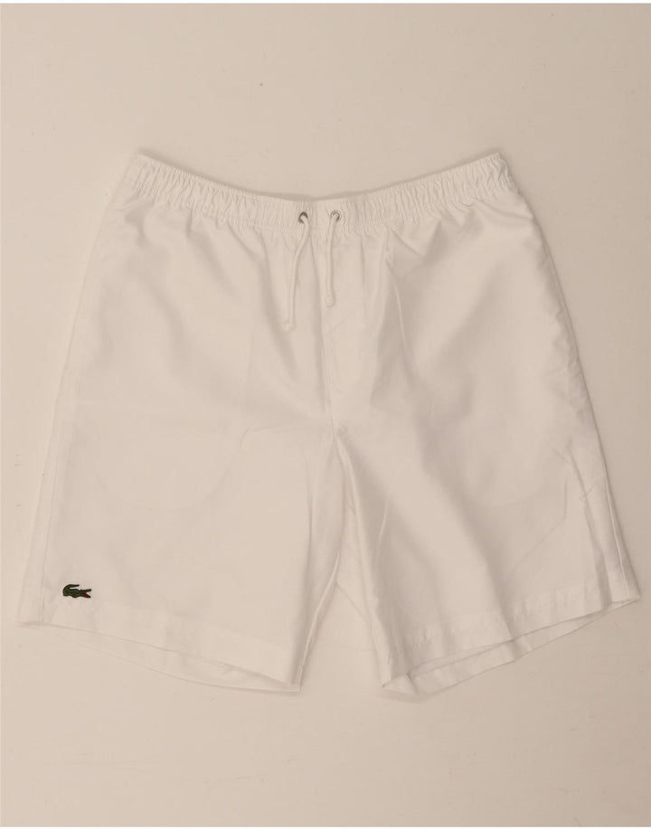 Lacoste Mens Sport Shorts Size 4 Medium  White Polyester