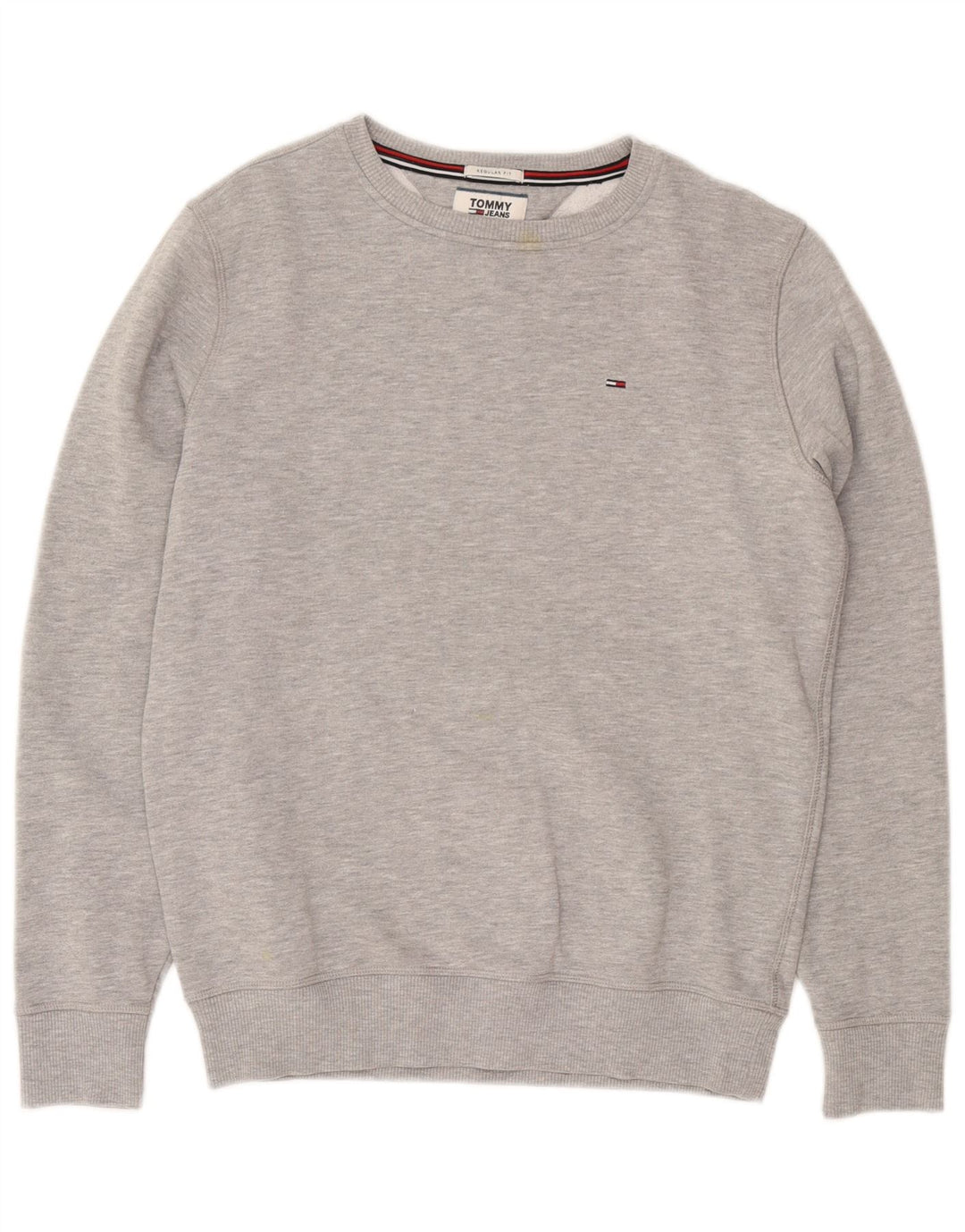 TOMMY HILFIGER Mens Regular Fit Sweatshirt Jumper Small Grey Flecked