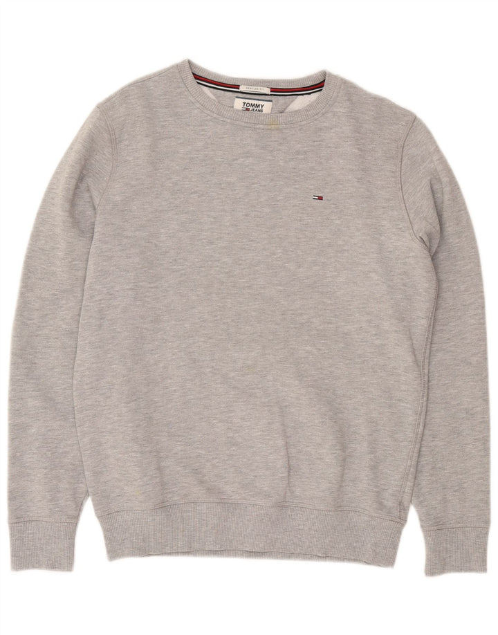 TOMMY HILFIGER Mens Regular Fit Sweatshirt Jumper Small Grey Flecked