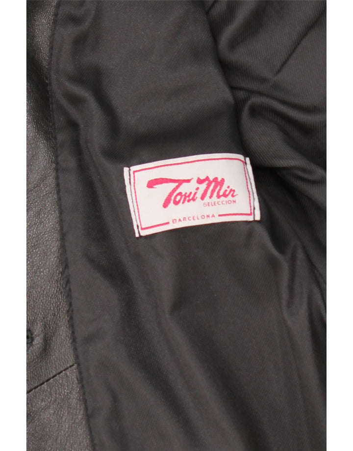 TONI MIR Womens Leather Jacket UK 14 Medium Black Vintage Toni Mir and Second-Hand Toni Mir from Messina Hembry 