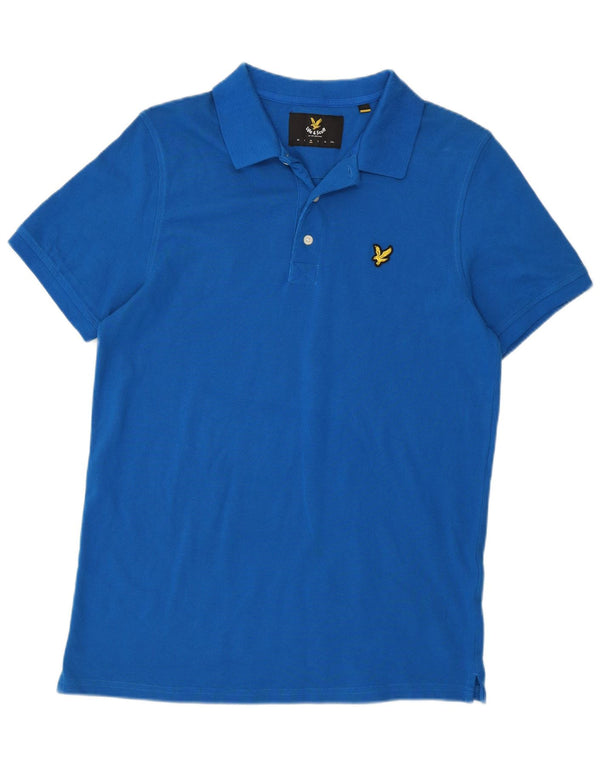 Lyle & Scott Mens Polo Shirt Medium Blue Cotton
