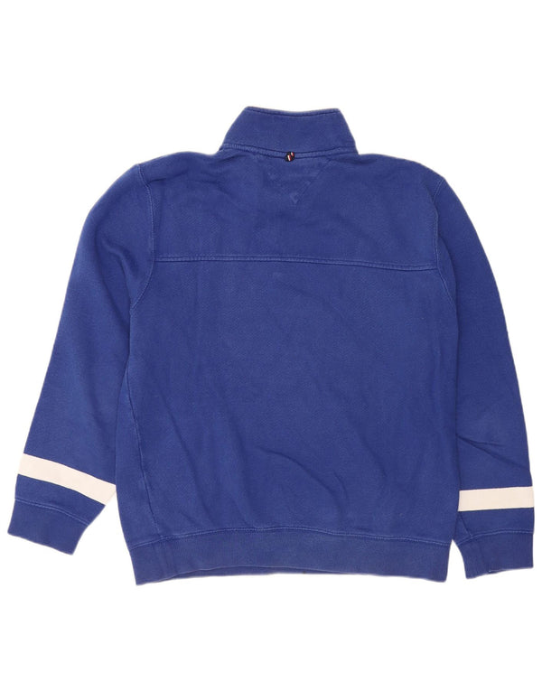 Tommy Hilfiger Mens Zip Neck Sweatshirt Jumper Medium Blue Cotton