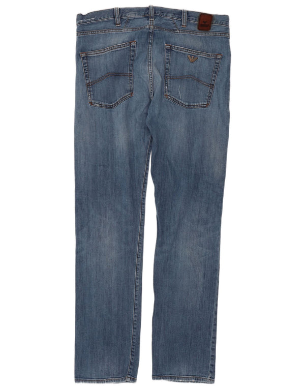 Armani Mens Slim Jeans W34 L30 Blue Cotton