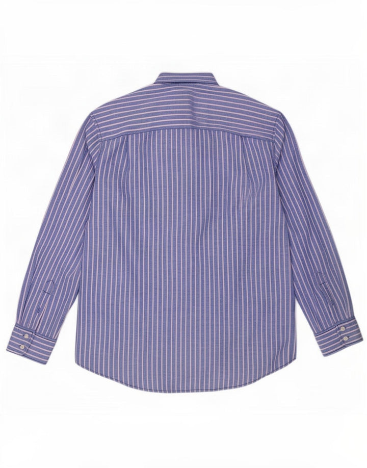 Boden Mens Shirt Medium Blue Pinstripe Linen