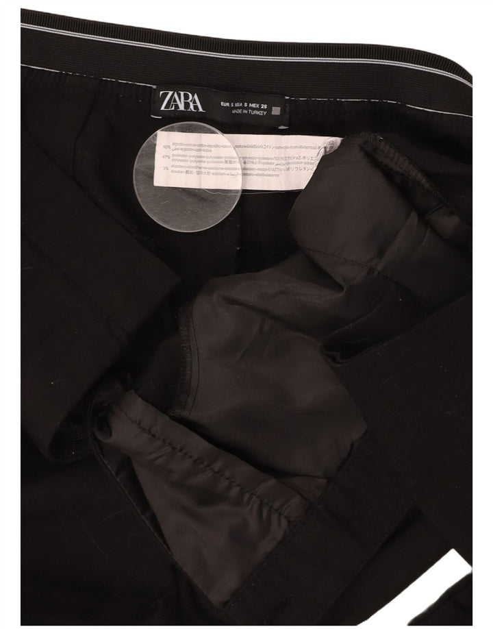 ZARA Womens Slim Chino Trousers Small W26 L27 Black Cotton