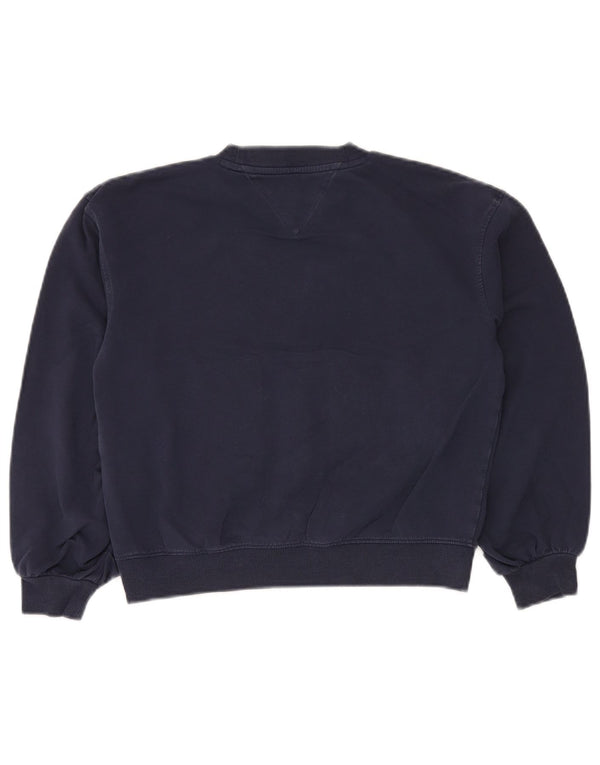 TOMMY HILFIGER Girls Graphic Crop Sweatshirt Jumper 11-12 Years Navy Blue
