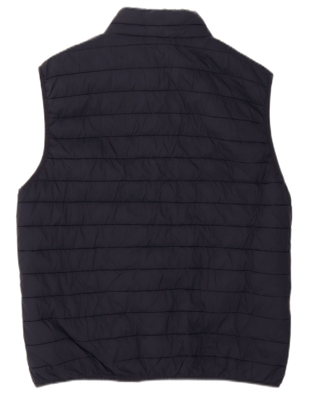 Zara Mens Padded Gilet UK 40 Large Navy Blue Polyester