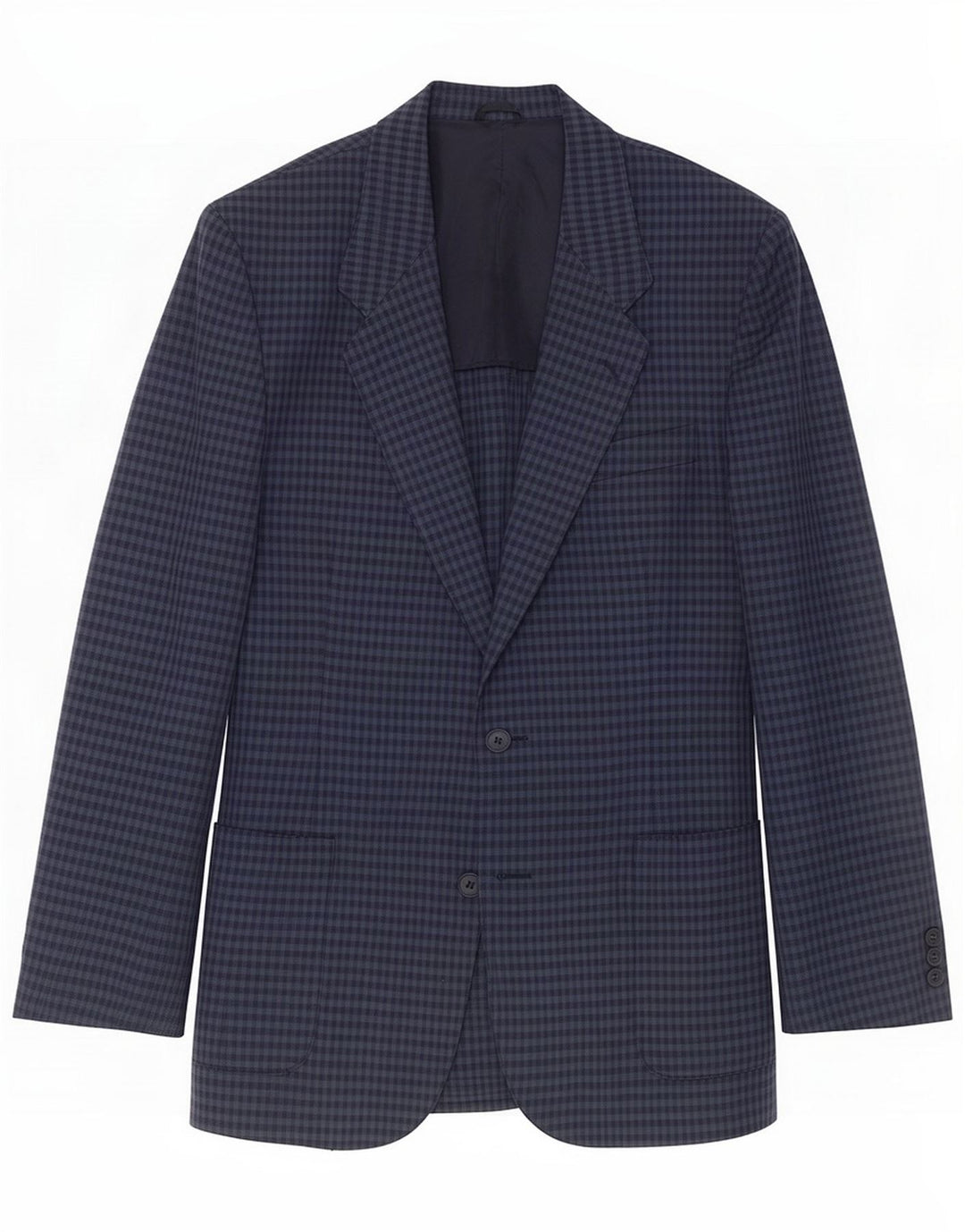 Vintage Mens 2 Button Blazer Jacket IT 50 Large Navy Blue Gingham