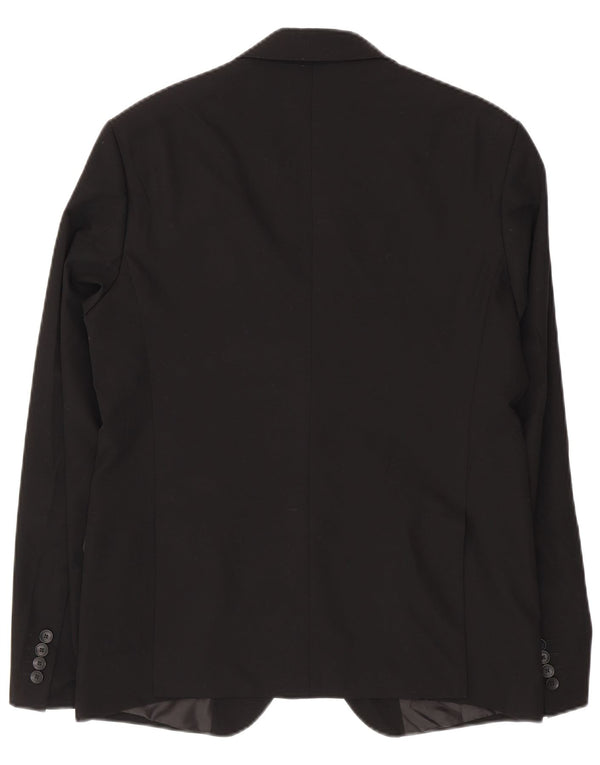 Zara Mens 2 Button Blazer Jacket EU 50 Medium Black