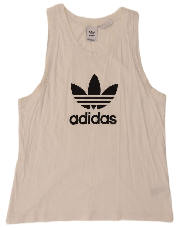 Adidas Mens Graphic Vest Top XL White Cotton