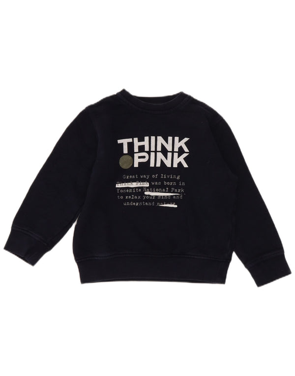 Think Pink Boys Graphic Regular Fit Sweatshirt Jumper 4-5 Years Navy Blue