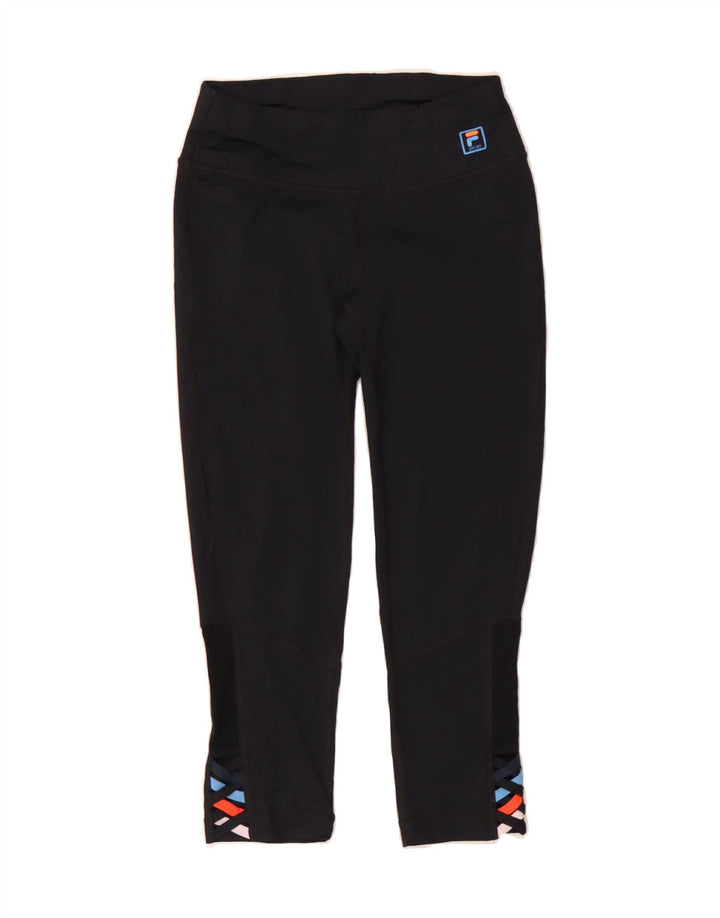 FILA Womens Capri Leggings UK 6 XS  Black Polyester Vintage Fila and Second-Hand Fila from Messina Hembry 