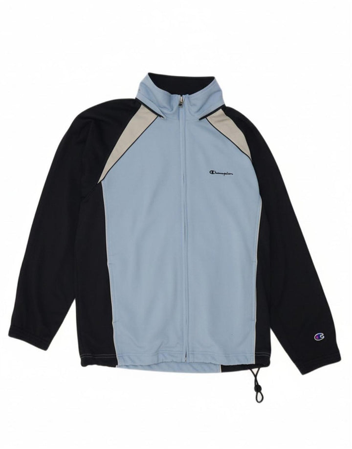 CHAMPION Mens Tracksuit Top Jacket Medium Blue Colourblock Polyester