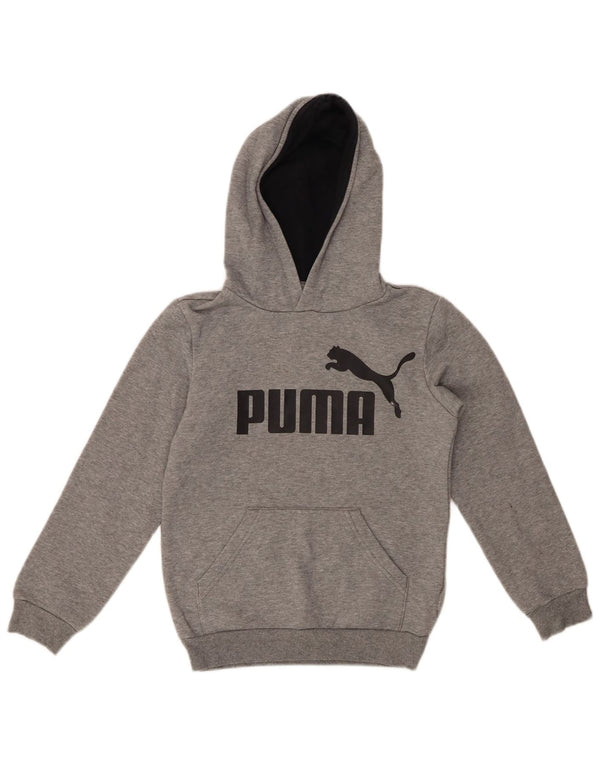 PUMA Boys Graphic Hoodie Jumper 9-10 Years Grey