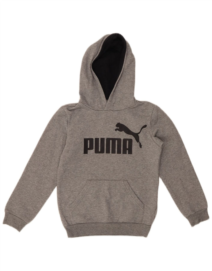 PUMA Boys Graphic Hoodie Jumper 9-10 Years Grey