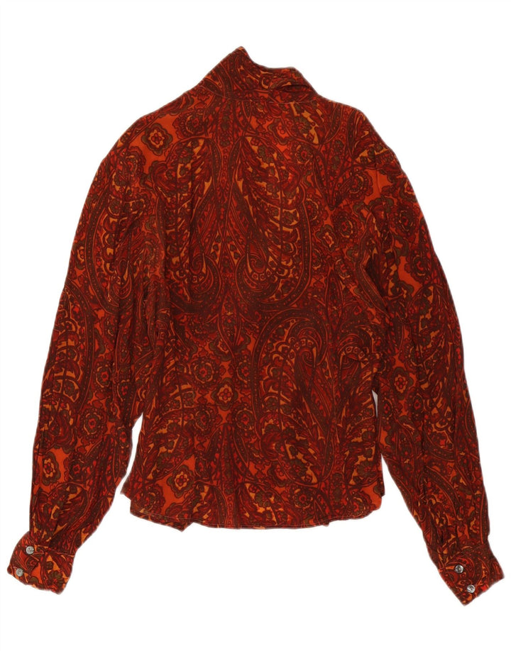 Vintage Womens Shirt Blouse IT 44 Medium Burgundy Paisley