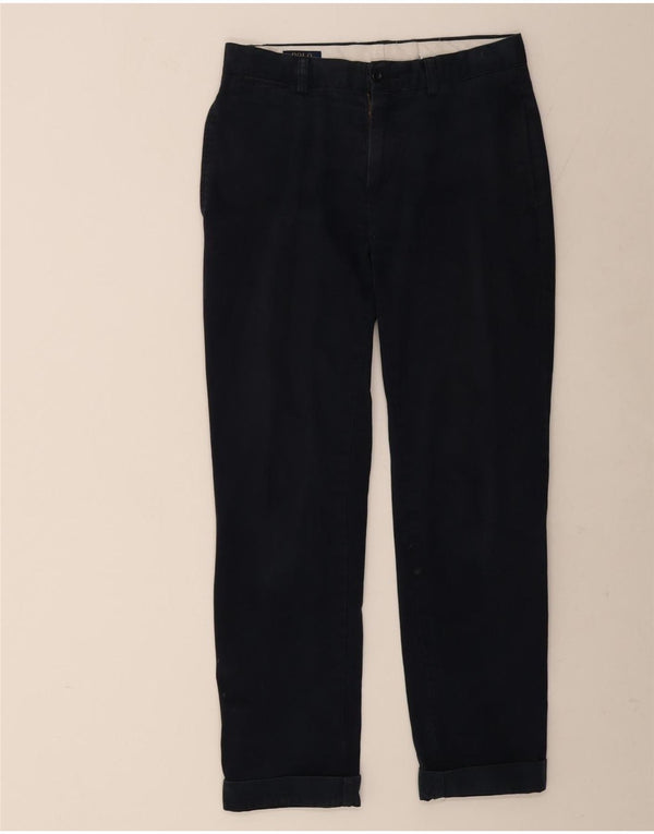 POLO RALPH LAUREN Mens Straight Chino Trousers W30 L32 Navy Blue Cotton