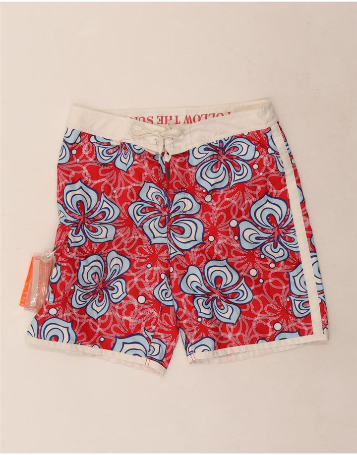 Sundek Mens Swimming Shorts Medium Red Floral