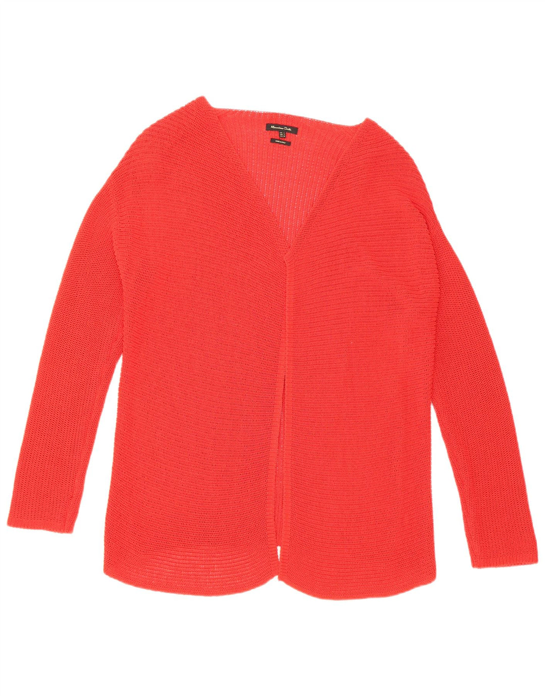 Massimo Dutti Womens Open Cardigan Sweater UK 14 Large Red