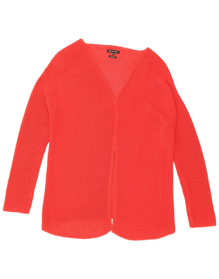 Massimo Dutti Womens Open Cardigan Sweater UK 14 Large Red