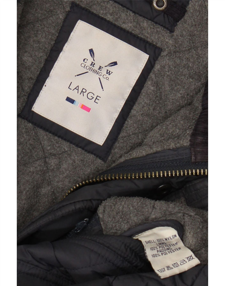 Crew Clothing Mens Quilted Jacket UK 40 Large Navy Blue Nylon