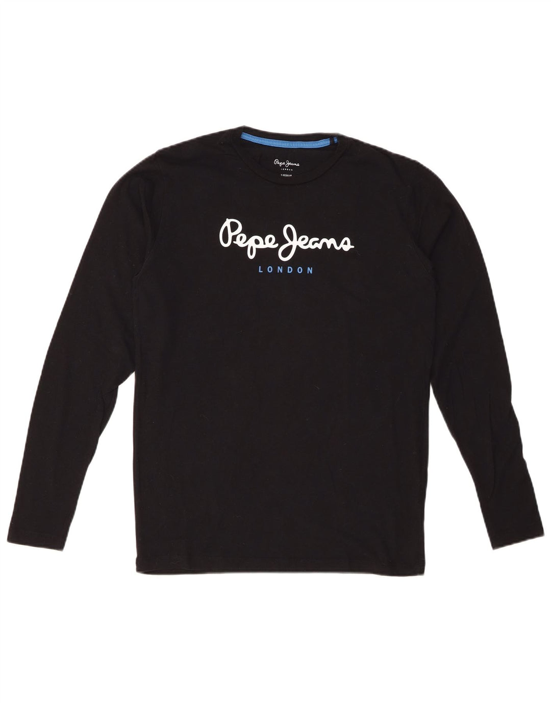 PEPE JEANS Mens Graphic Top Long Sleeve Small Black