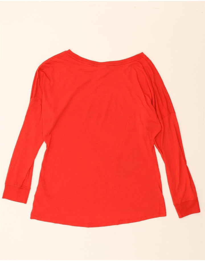 NIKE Womens Graphic Top Long Sleeve UK 14 Medium Red Polyester Vintage Nike and Second-Hand Nike from Messina Hembry 