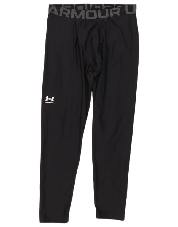 Under Armour Boys Heat Gear Graphic Leggings 13-14 Years XL Black Polyester
