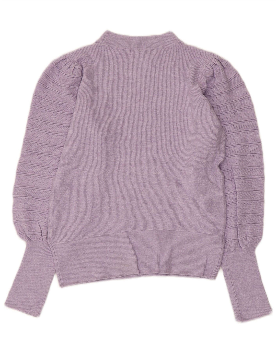 MARKS & SPENCER Womens Crop Crew Neck Jumper Sweater UK 8 Small Purple
