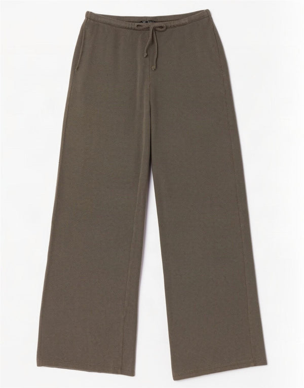 Zara Womens Wide Leg Tracksuit Trousers UK 8 Small Khaki Cotton