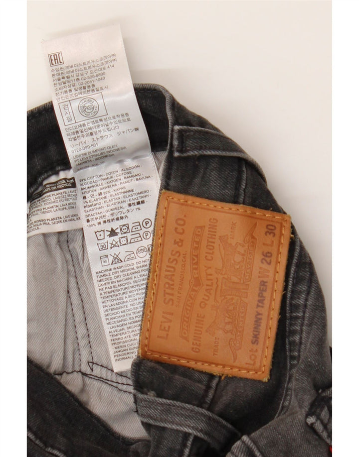 LEVI'S Mens Skinny Tapered Jeans W26 L30 Grey Cotton