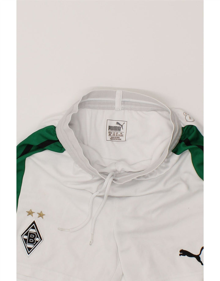 PUMA Boys Sport Shorts 9-10 Years White Colourblock Polyester Vintage Puma and Second-Hand Puma from Messina Hembry 