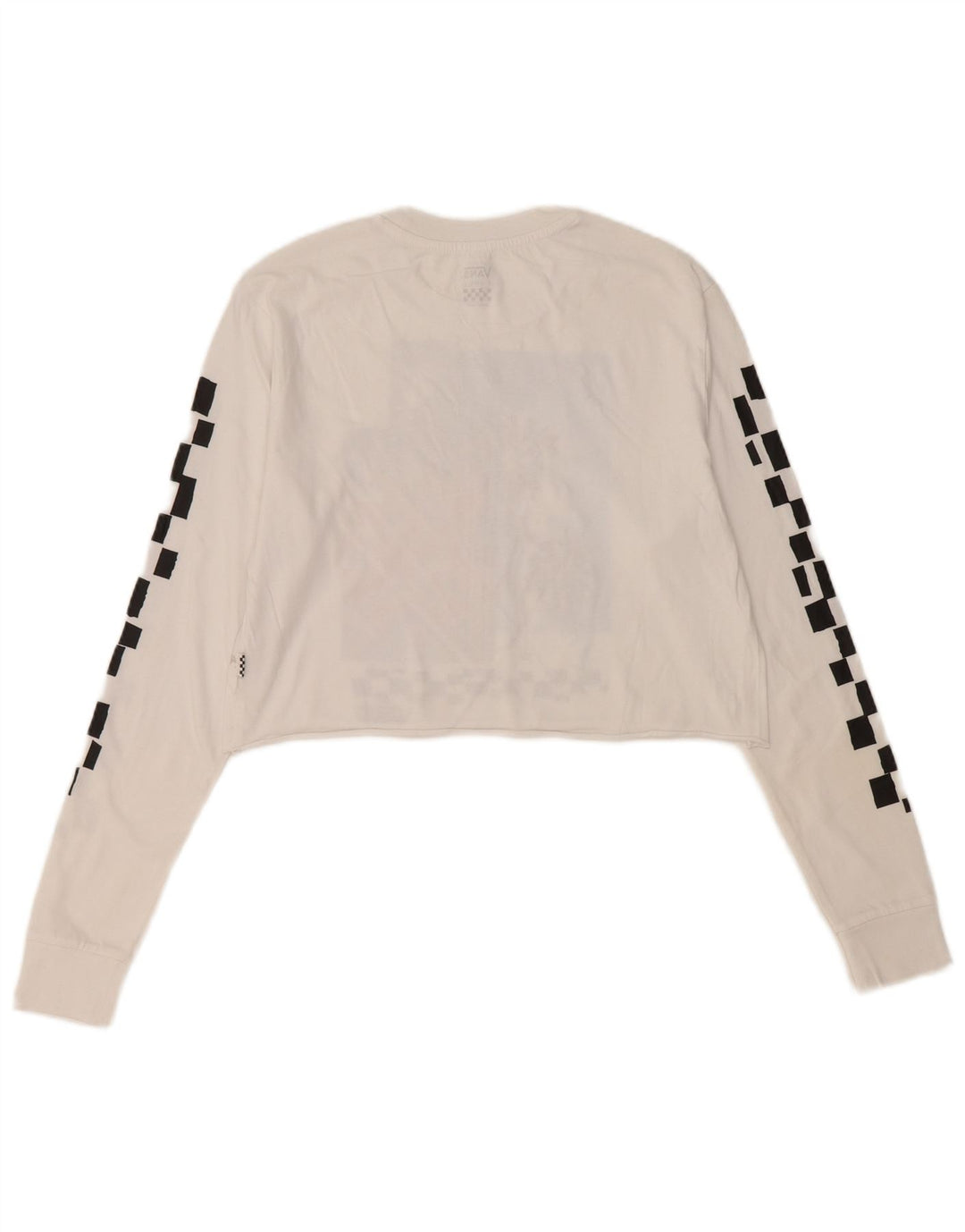 VANS Womens Crop Graphic Top Long Sleeve UK 6 XS White