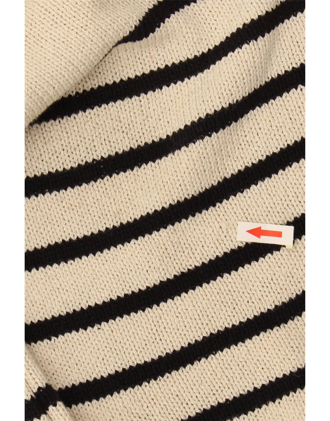 HOBBS Womens Oversized Crew Neck Jumper Sweater UK 6 XS Off White Striped