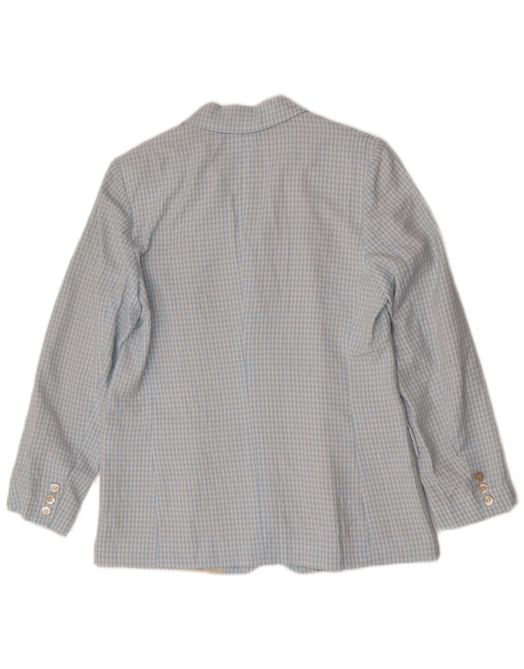 Vintage Womens 3 Button 2 Piece Set IT 46 Large Blue Gingham Viscose