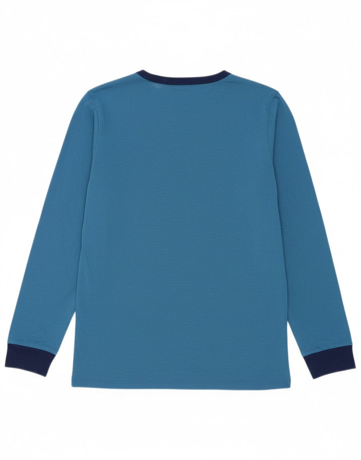 EDDIE BAUER Boys Graphic Top Long Sleeve 14-15 Years Large Blue Polyester