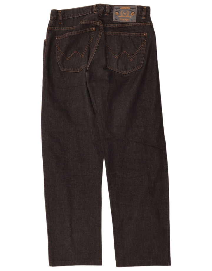 Wrangler Mens Straight Jeans W32 L29 Black Cotton