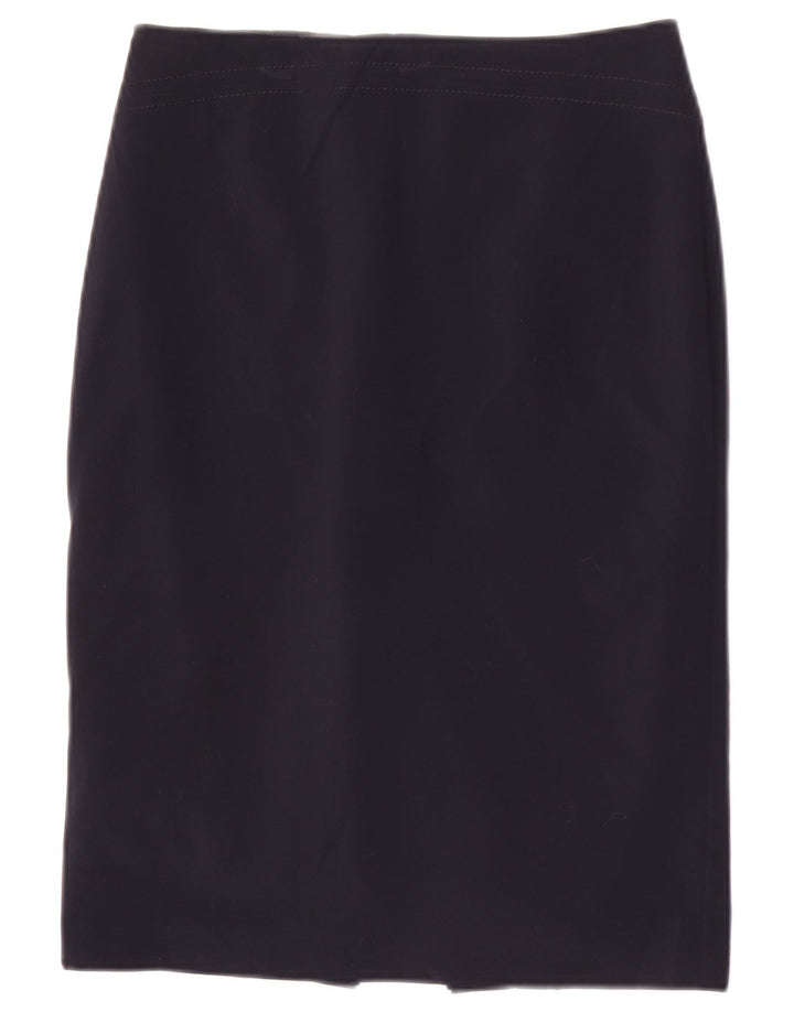 Marks & Spencer Womens Pencil Skirt UK 8 Small W26  Navy Blue Polyester
