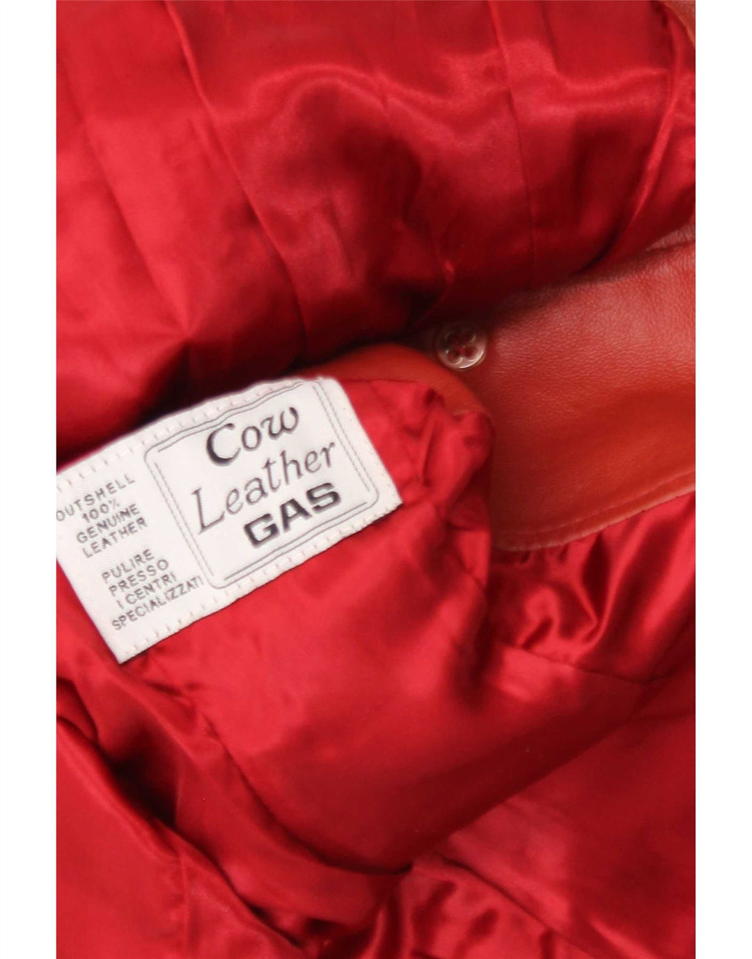 Gas Womens 4 Button Leather Blazer Jacket UK 12 Medium Red