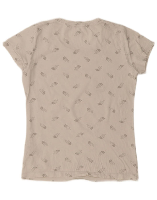 The North Face Womens Graphic T-Shirt Top UK 10 Small Off White Cotton
