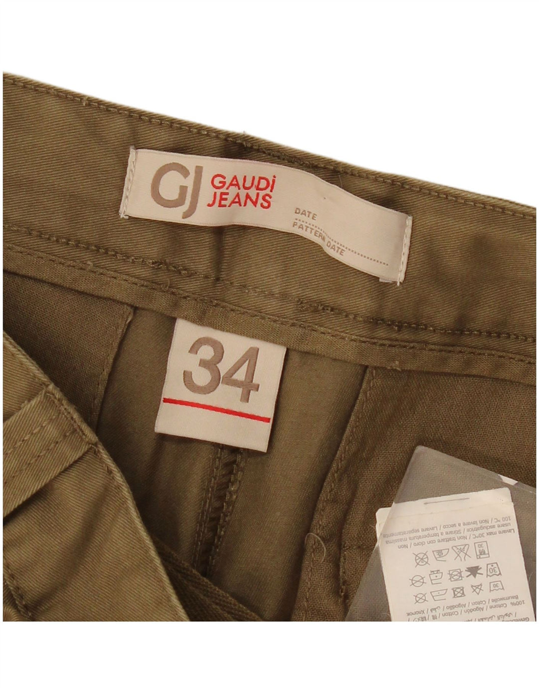 Gaudi Mens Cargo Shorts W34 Large  Khaki Cotton