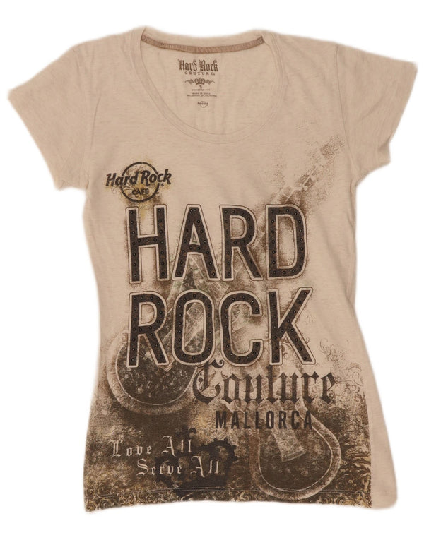 Hard Rock Cafe Girls Graphic T-Shirt Top 13-14 Years Small Off White
