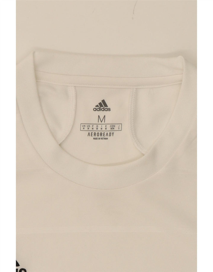 ADIDAS Mens Aeroready T-Shirt Top Medium White Vintage Adidas and Second-Hand Adidas from Messina Hembry 