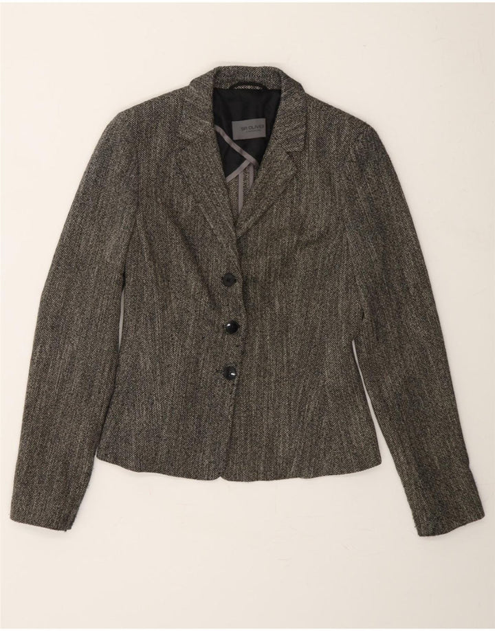 SIR OLIVER Womens 3 Button Blazer Jacket UK 10 Small Grey Vintage Sir Oliver and Second-Hand Sir Oliver from Messina Hembry 