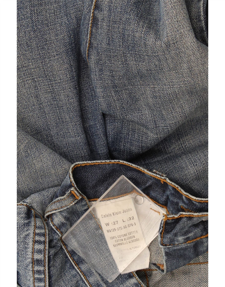Calvin Klein Womens Bootcut Jeans W27 L27 Blue Cotton