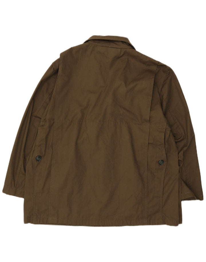Vintage Mens Utility Jacket IT 56 3XL Khaki Polyester