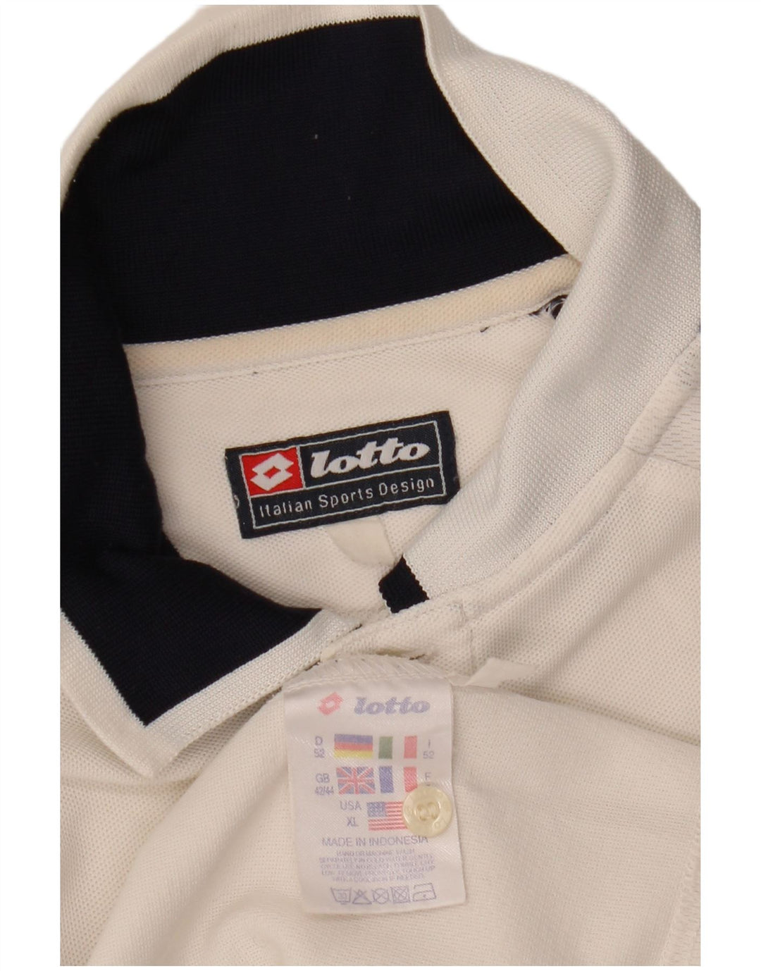 LOTTO Mens Polo Shirt UK 42/44 XL White Colourblock Polyester